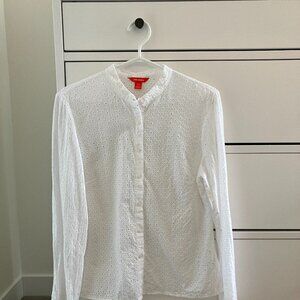 White Eyelet 100% Cotton Shirt - M